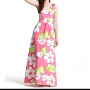 Lilly Pulitzer Kaye One Shoulder Maxi HOTTY PINK!
